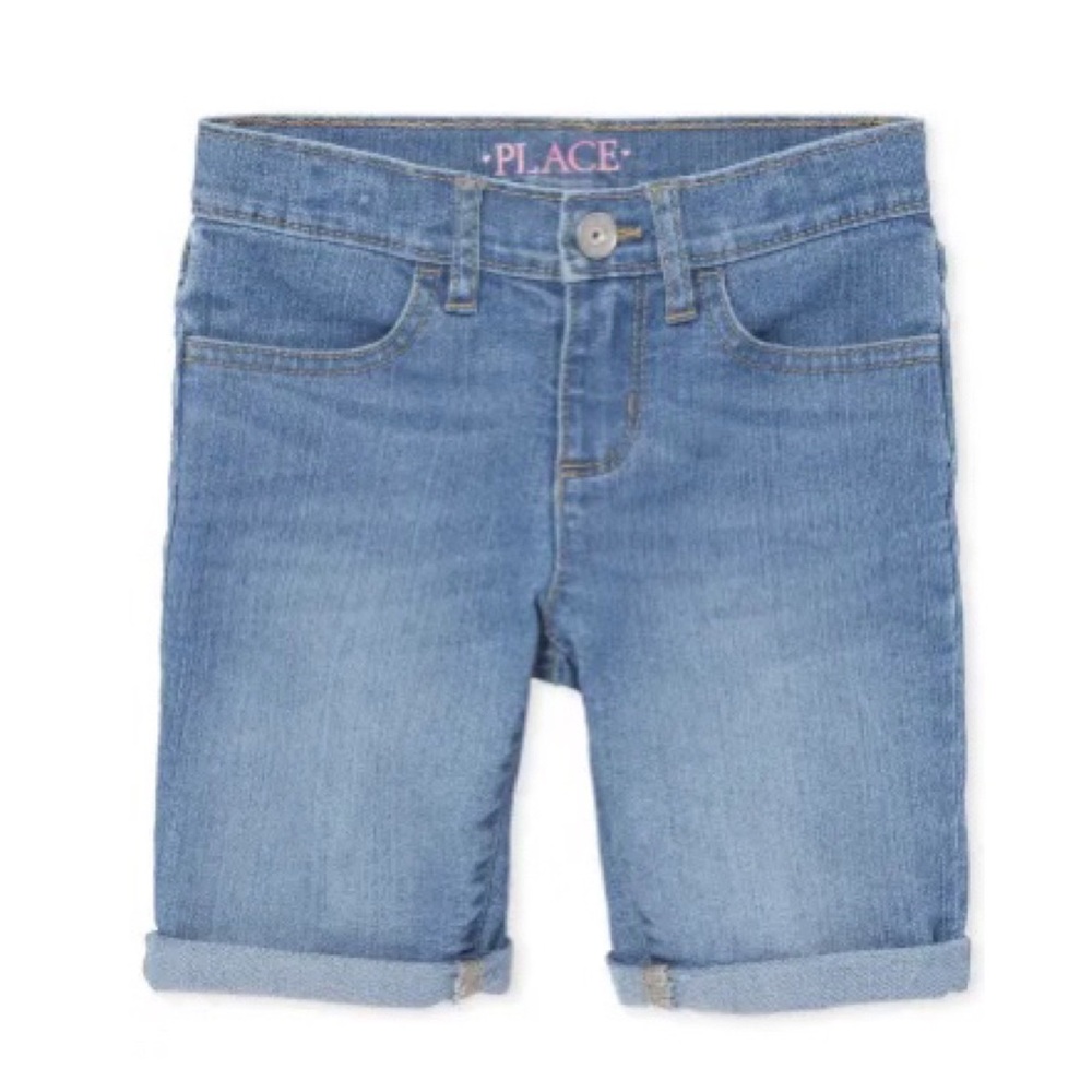 Roll Cuff Skimmer Shorts Med Blue